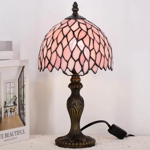 Miniatura 8 de Pequeña Lámpara Tiffany de Vidrio Emplomado, Lámpara de Mesa, Mini Luz de Acento de Escritorio para Dormitorio, Mesita de Noche, Lectura, Hogar