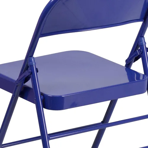 Miniatura 7 de Flash Furniture HERCULES COLORBURST Series - Silla plegable de metal con triple refuerzo y doble bisagra, color azul cobalto