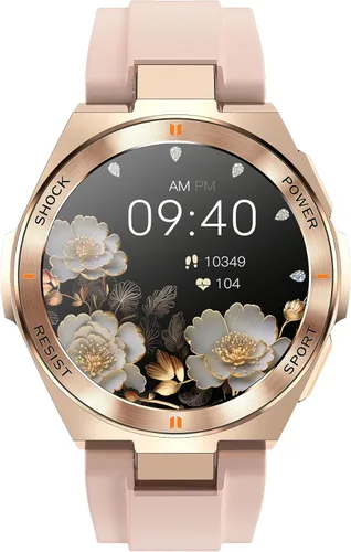 Miniatura 3 de ALPHAGEAR Zulu - Reloj inteligente para mujer, reloj inteligente de oro rosa con Gorilla Glass, pantalla AMOLED, seguimiento menstrual + bienestar