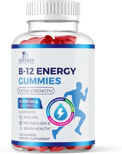 Miniatura 6 de Gomitas energéticas B12 – 4500 mcg de vitamina B12 por porción – Suplemento B12 masticable extra fuerte para energía, metabolismo y apoyo