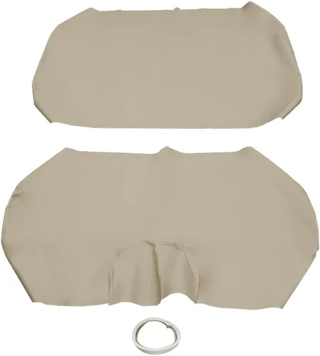 Miniatura 3 de Juego de fundas de asiento delantero para carrito de golf E-Z-Go TXT, cuero de microfibra, beige Negro