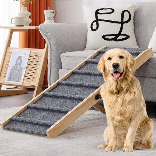 Miniatura 9 de Rampa grande para perros y mascotas, escaleras para cama, sofá, automóvil, camión, SUV, rampa para perros pequeños y grandes, mascotas para subir a