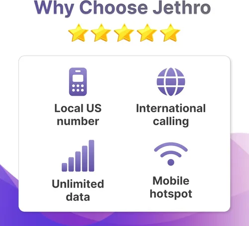 Miniatura 4 de Jethro Mobile Plan prepago – 30 días de conversación y texto ilimitados + 10 GB de datos de alta velocidad Funciona con iPhone, Android