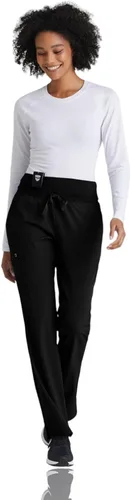 Miniatura 4 de BARCO One. Pantalón de uniforme médico, de pierna recta, tipo cargo, con 4 bolsillos, para mujer.