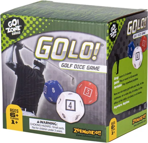 Zobmondo!! GOLO Juego de dados de golf | para golfistas, familias y niños | Divertido juego portátil para el hogar, viajes, camping, vacaciones,