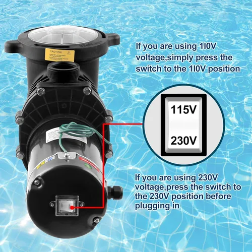Miniatura 2 de Bomba de piscina sobre el suelo/enterrada, bomba de piscina de 2HP 6900 GPH autocebante potente para piscinas de 15,000-31,000 con cesta filtrante