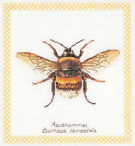 Miniatura 9 de Thea Gouverneur - Kit de punto de cruz, abeja de miel, Aida, 16 unidades, kit de bordado para adultos, hilos de bordado DMC y otros suministros