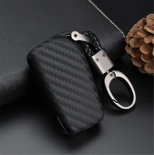 Miniatura 5 de Funda de Silicona Suave de Goma con Textura de Fibra de Carbono Cubierta de Llave Fob Para Toyota 4Runner Avalon C-HR Camry Corolla Fortuner