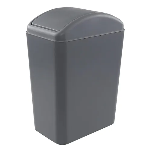 Miniatura 10 de Begale Paquete de 1 cubo de basura de plástico de 4.5 galones, cubo de basura con tapa oscilante, color blanco