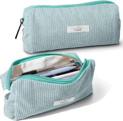 Miniatura 10 de Bolsa para Lápices Estuche para Bolígrafos, Organizador Pequeño de Pana Suave para Lápices con Cremallera, Lindo Estuche para Lápices Artículos