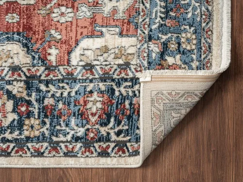 Miniatura 6 de Abani Savoy Collection - Alfombra de área, diseño vintage rojo y crema, 4 x 6 pies, fácil de limpiar, duradera para niños y mascotas, no desprende