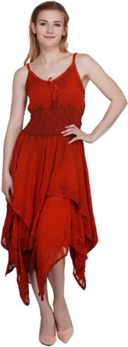 Miniatura 2 de Wevez Vestido bordado con tirantes delgados para mujer