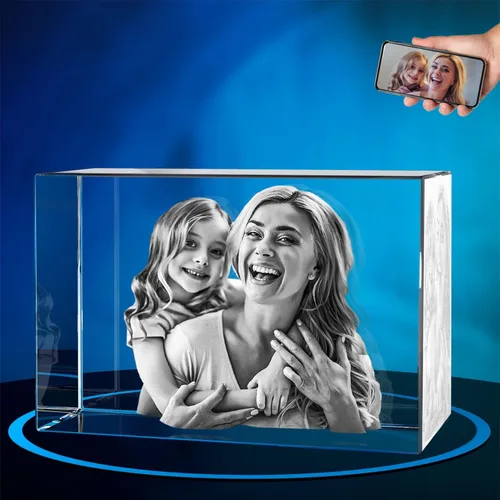 Miniatura 11 de ArtPix - Foto 3D de cristal de alta calidad, regalos para papá, mujeres, esposa, ella, abuelo, gran regalo personalizado con tu propia foto, grabado