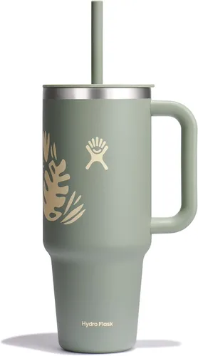 Miniatura 70 de Hydro Flask Vaso de Viaje con Asa, Tapa y Pajita - Acero Inoxidable Aislado en 24 Oz Aloe