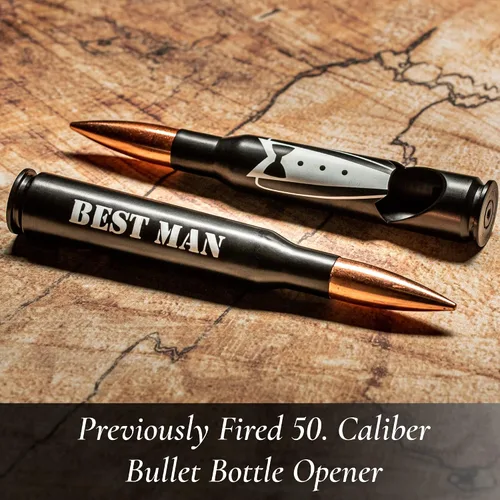 Miniatura 3 de Regalos para el mejor hombre para boda – Grabado 'BEST MAN' 50 Cal abrebotellas I Best Man Propuesta regalo I Will You Be my Best Man Gifts