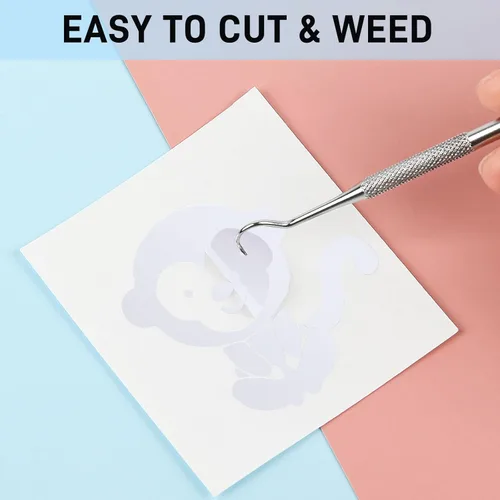 Miniatura 4 de IModeur Vinilo permanente blanco mate para máquinas de corte, rollo de vinilo adhesivo permanente metálico de 12 pulgadas x 12 pies para decoración