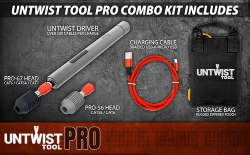 Miniatura 7 de La herramienta Untwist Tool PRO-COMBO separa rápidamente CAT5e, CAT6, CAT6A y CAT7 Micro USB