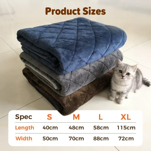 Miniatura 2 de Almohadilla autocalentable para perros y gatos, almohadilla térmica autocalentable para mascotas, antideslizante y lavable, no eléctrica, Azul