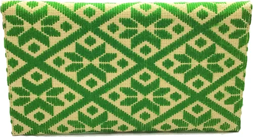 Miniatura 3 de Bolso Clutch "Juana", hecho por Jühue Artesanal, bolso hecho a mano hecho en México, Bolso de mano verde, Bordado a mano, pieza única, Bolso de mano