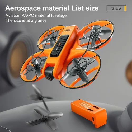 Miniatura 6 de Drone con pantalla grande de control remoto (12.5 cm), mini avión con cámaras duales, 2 baterías, giros de 360°, protección completa de hélice