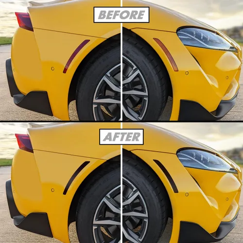 SlickMod Tinte de humo de vinilo precortado para marcador lateral Toyota GR Supra 2020-2023 (20% humo oscuro, 3. marcador lateral delantero y