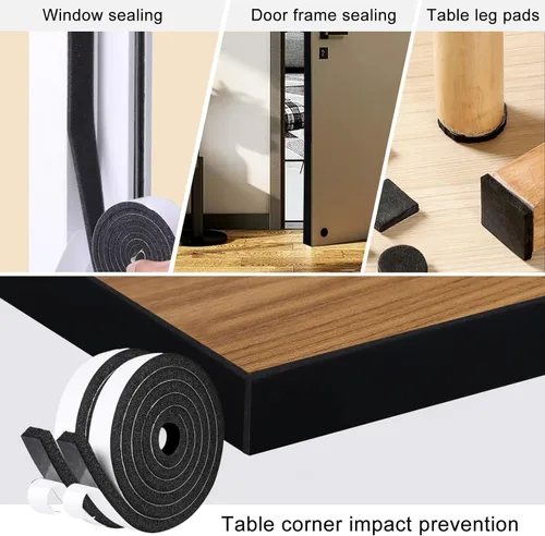 Miniatura 6 de Cinta aislante de espuma autoadhesiva Storystore, resistente a la intemperie de 1 x 1/8 x 16,5 pies para puertas y ventanas, sello de puerta a