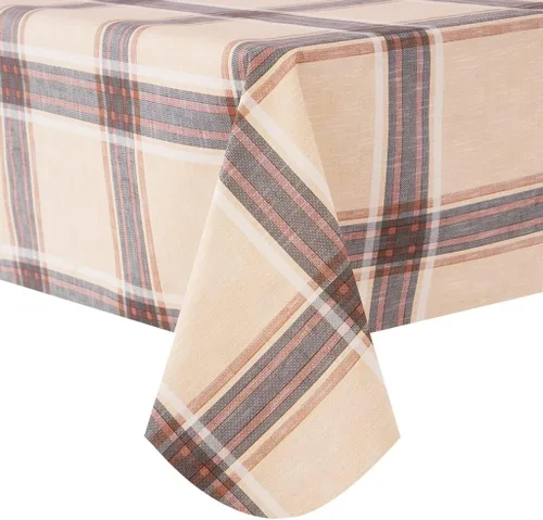 Miniatura 14 de Mantel de vinilo desechable con reverso de franela, impermeable, patrón de copo de nieve y reno (60 pulgadas, 2-4 asientos)