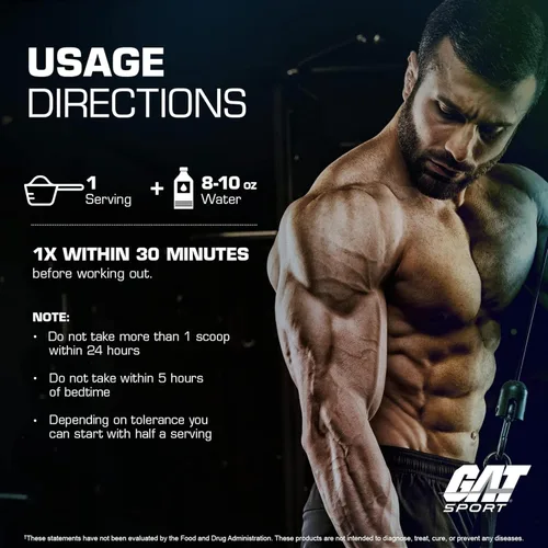 Miniatura 7 de GAT SPORT Nitraflex Advanced - Polvo de preentrenamiento avanzado, aumenta el flujo sanguíneo, aumenta la fuerza y la energía, mejora el rendimiento