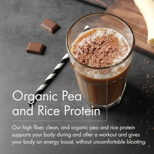 Miniatura 7 de WelleCo Proteína de chocolate en polvo a base de plantas, mezcla de arroz integral orgánico y guisantes, 0.56 oz de proteína por porción, suplemento