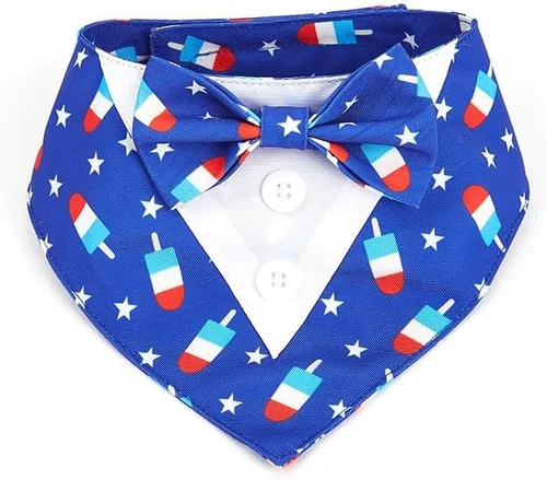 Miniatura 8 de Collar de perro de esmoquin para boda, compromiso y cumpleaños, collar bandana formal para perro disfraz con corbata de moño y hebilla ajustable