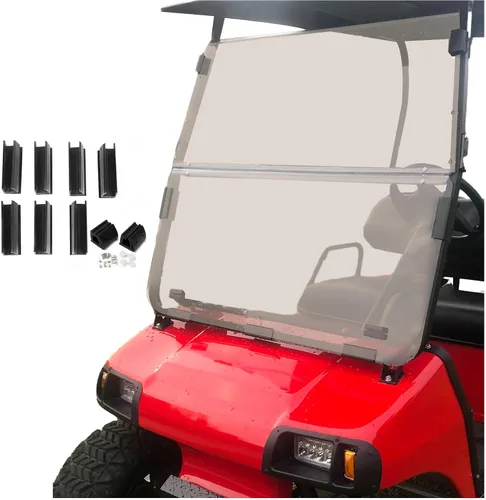Miniatura 13 de ECOTRIC Parabrisas compatible con Club Car DS de 1982-2000.5 Clear Fold Down resistente al impacto para carrito de golf Modelo DS