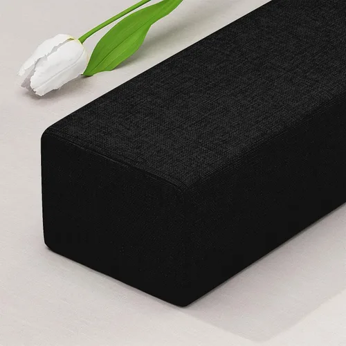Bed Gap Filler 39x2x6 pulgadas, cojín para cabecero de cama, extensor de colchón grueso entre el cabecero del colchón, pared, espacio grieta Negro