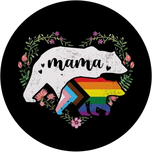 Miniatura 3 de LGBTQ Mama Bear Progress Pride Flag Gay Igualdad Derechos Rainbow PopSockets intercambiables PopGrip