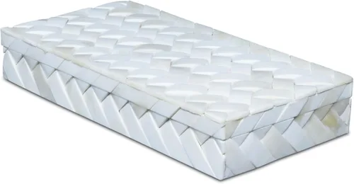 Miniatura 8 de Handicrafts Home Caja de almacenamiento decorativa con tapa – 10 x 4.5 x 2.5 pulgadas Organizador de decoración moderna para el hogar, caja