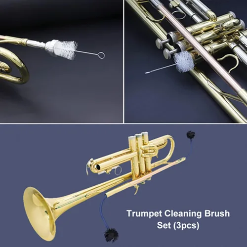 Miniatura 4 de Akozon Kit de limpieza de trompeta Cepillo de serpiente Cepillo de trompeta Cepillo de agujero de trompeta Limpieza de instrumentos Serpiente