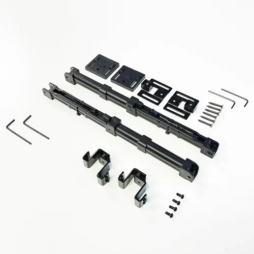 Miniatura 8 de Homacer Kit de herrajes para puerta corrediza de granero sin derivación, para puertas dobles/dobles, pista plana de 4 pies de largo, solo uso