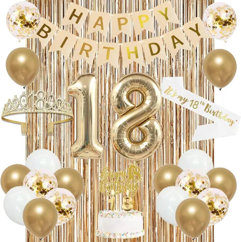 Miniatura 28 de Trgowaul Decoraciones de 9º cumpleaños para niñas, pancarta, banda y corona, decoración de pastel, globo de número 9, cortinas de flecos