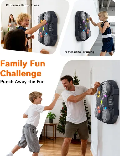 Miniatura 6 de Music Boxing Machine for Kids-Interactive Wall Mounted Punching Target with Sound & Lights,Smart Boxing Trainer Machine Fitness Game Gymnastics