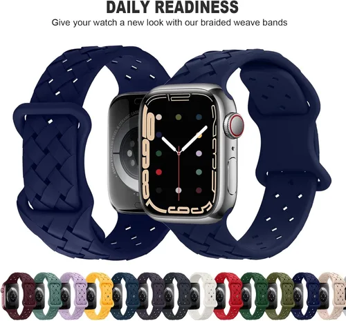 Miniatura 2 de Correas de silicona suaves compatibles con Apple Watch Band de 49/45/44/1.654 in 41/40/1.496 in para mujer y hombre, correa deportiva impermeable