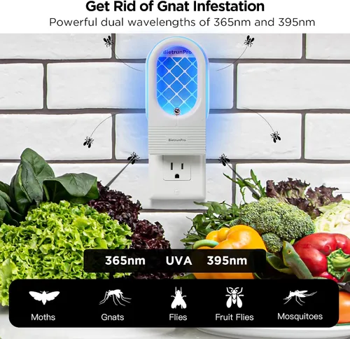 Miniatura 4 de Trampas para Moscas de Fruta/Trampas para Mosquitos para Interiores, Mata Mosquitos con Luz UV y Azul Enchufable, Trampa para Insectos Voladores
