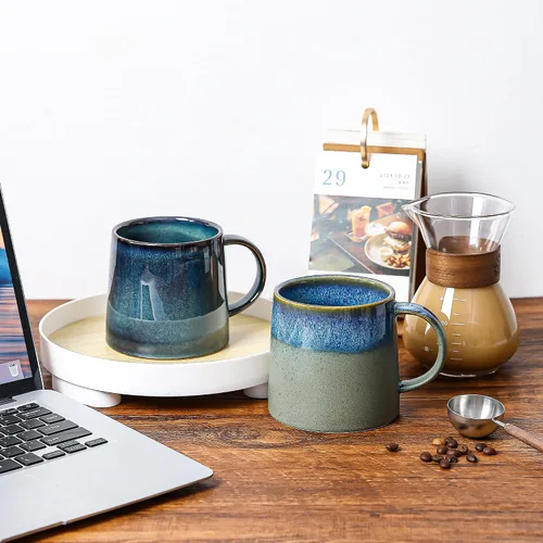 Miniatura 3 de Tazas grandes de cerámica para café, 20 onzas, vasijas de cerámica hechas a mano con asa para oficina y hogar, aptas para lavavajillas y microondas