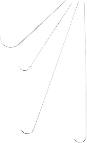 Miniatura 5 de Agujas giratorias de cuentas de acero inoxidable, agujas de cuentas finas, fabricación de joyas, agujas curvadas para cuentas giratorias (3 piezas A)