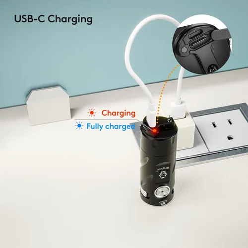 Miniatura 4 de RovyVon S3 - Linterna EDC de 1800 lúmenes súper brillante USB C recargable compacta LED de bolsillo, cuatro niveles de brillo, modo de memoria