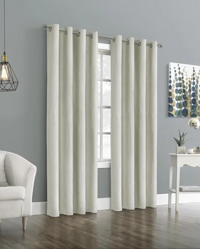 Miniatura 8 de Loft Living Panel de cortina jacquard opaca con ojales, color esmeralda, 52 x 95 pulgadas, lino