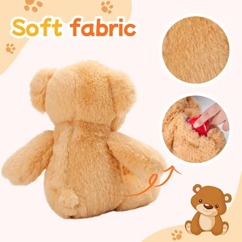 Miniatura 5 de Oso de peluche de 12 pulgadas con latido grabado, juguete de voz grabador de peluche, oso suave de peluche esponjoso, regalos de mensajes