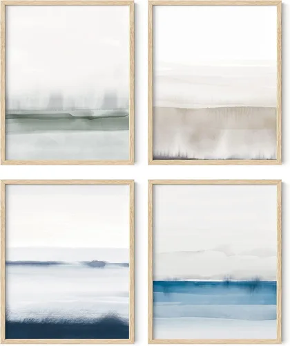 Miniatura 60 de HAUS AND HUES Arte abstracto para pared en blanco y negro, juego de 4 pósteres minimalistas en blanco y negro para paredes, pósteres estéticos Juego