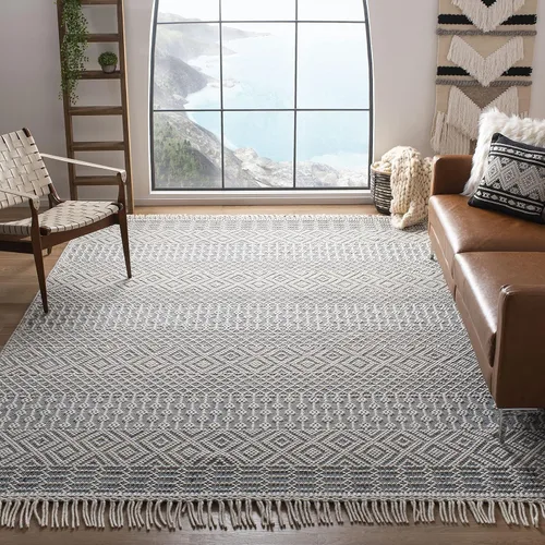 Miniatura 12 de SAFAVIEH Natura Collection - Alfombra decorativa de 2 x 3 pies, color marfil, con flecos de lana marroquí bohemia, hecha a mano, ideal para zonas