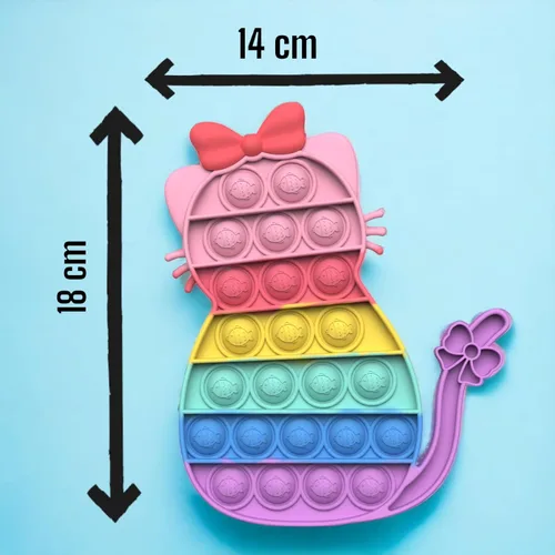 Miniatura 8 de Paquete de 4 juguetes para ansiedad de reventar burbujas para niños, mariposa Pop It, gato Pop It, juego de juguetes sensoriales de ratón y gatito