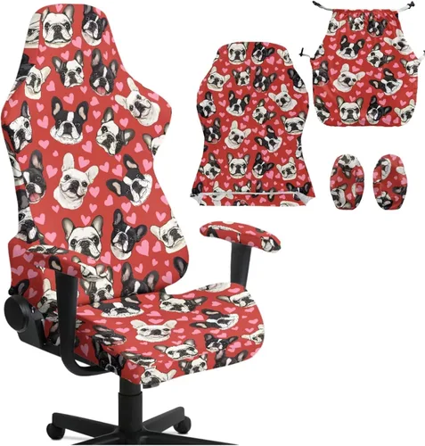 Miniatura 22 de Heart Gaming Chair Cover for Desk Chair Stretchy Armrest Covers Washable Ergonomic Office Seat Cover Dustproof Gaming Chairs Easy to Fit Home Office