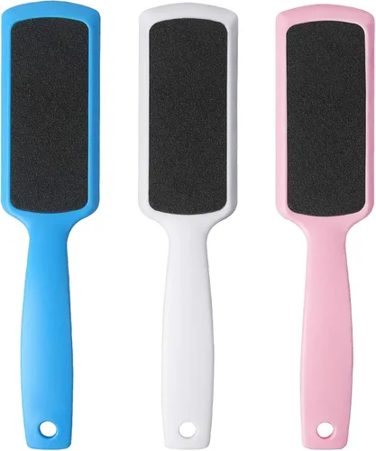 Fu Store Limas de pedicura para pies y callos con raspador de pies de doble cara para piel muerta, limpiador profesional para pies (paquete de 3)